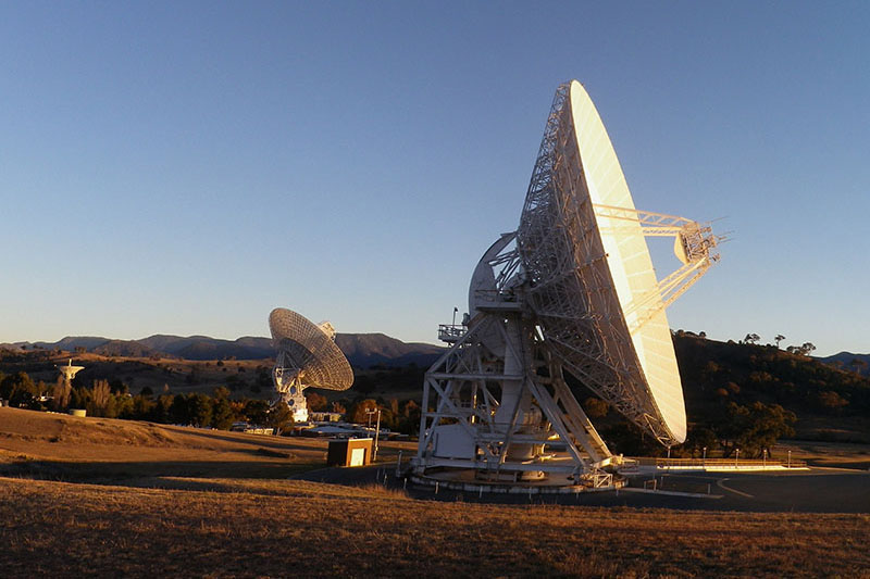 Three antennas in the afternoon light