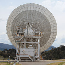 The back of the antenna dish Deep Space Station 45.